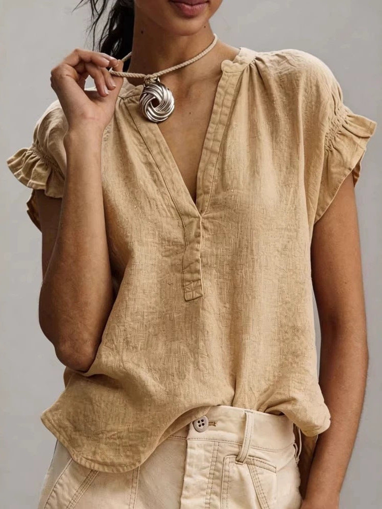 Natalia Ruffle Sleeve Blouse