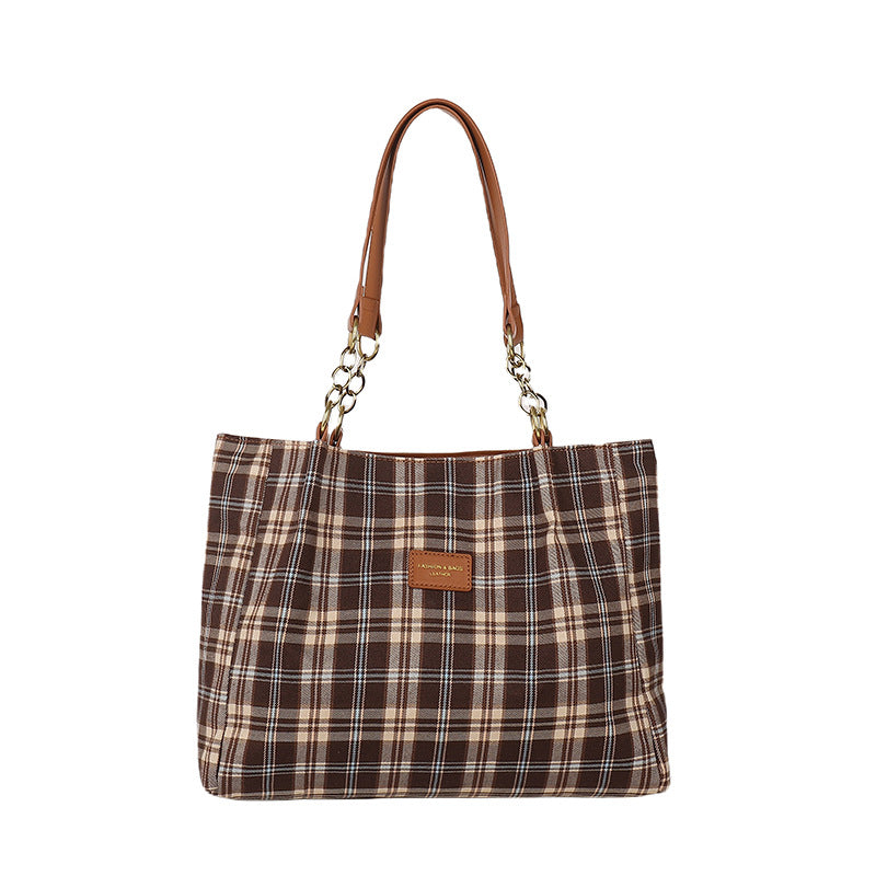 Lynxe Leopard Woven Canvas Chain Shoulder Bag