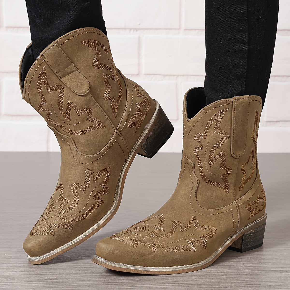 Sanna Embroidered Snip-Toe Western Boots