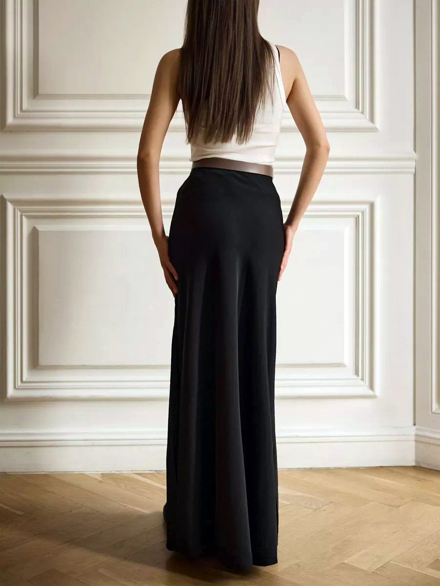 Gabriela High Waist Satin Mermaid Maxi Skirt