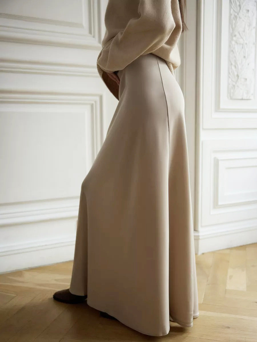 Gabriela High Waist Satin Mermaid Maxi Skirt