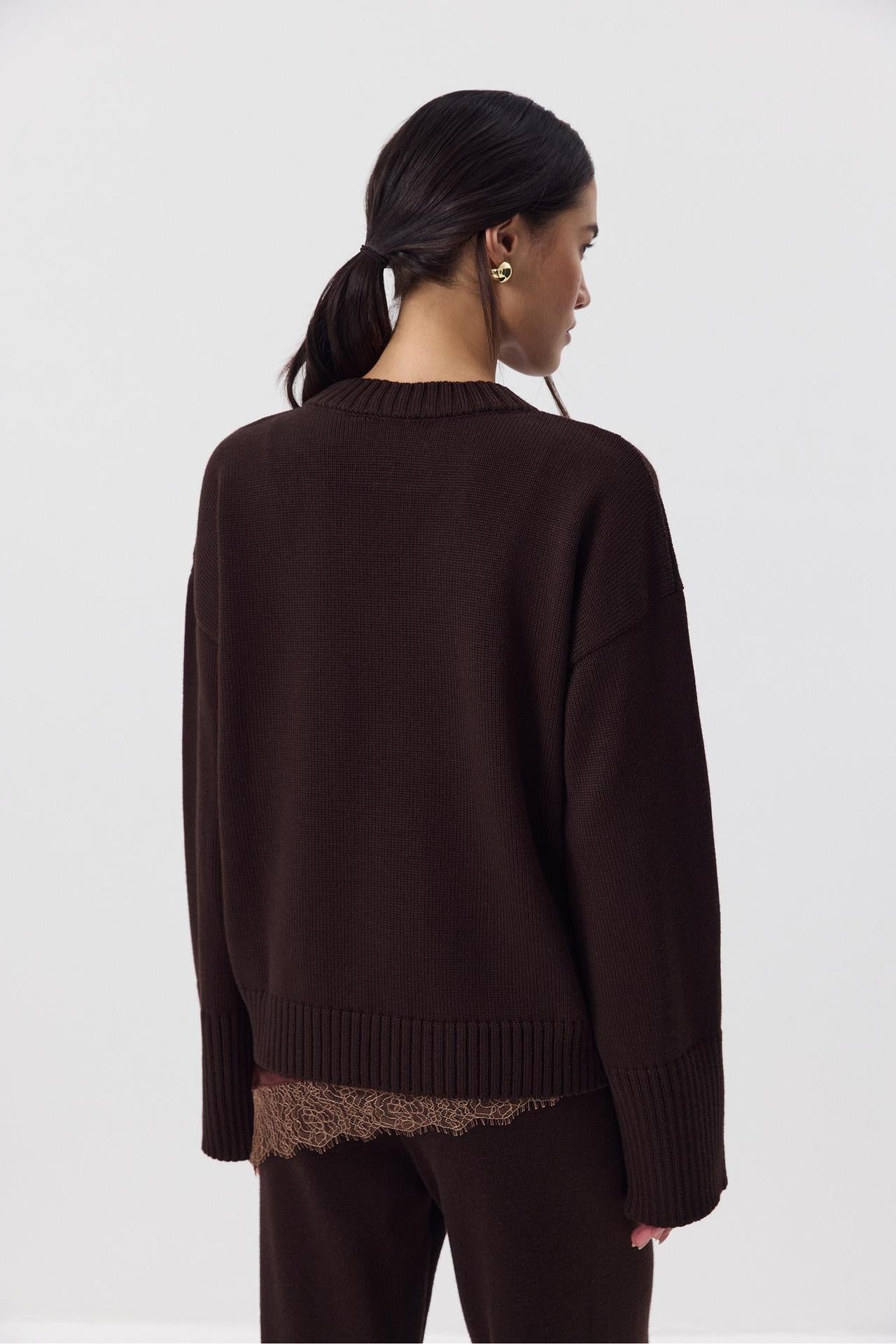 Margo & Main – cotton crew neck drop shoulder sweater, additional view 25, US women's sizes
