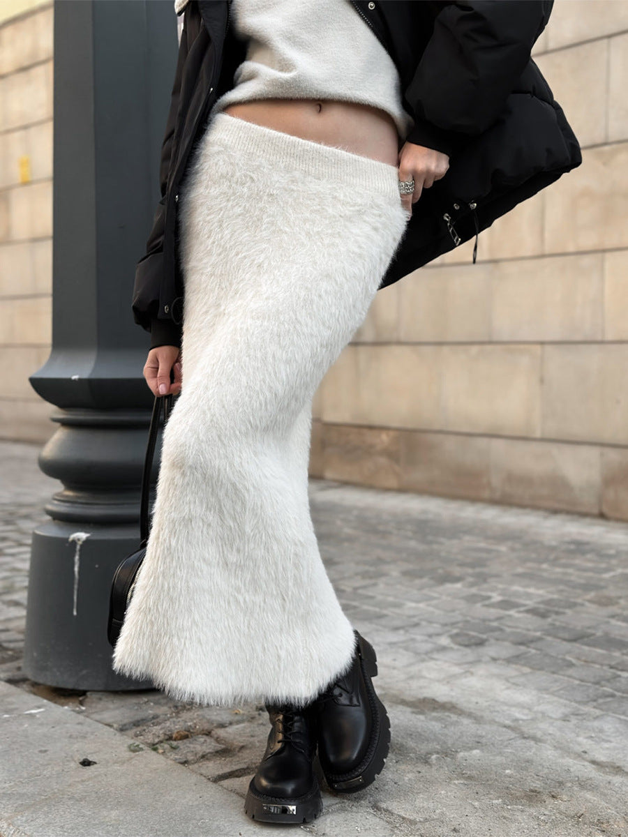 Simonetta Fuzzy Knit Maxi Sweater Skirt