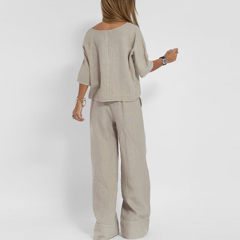 Alessia Linen Blend Relaxed Set