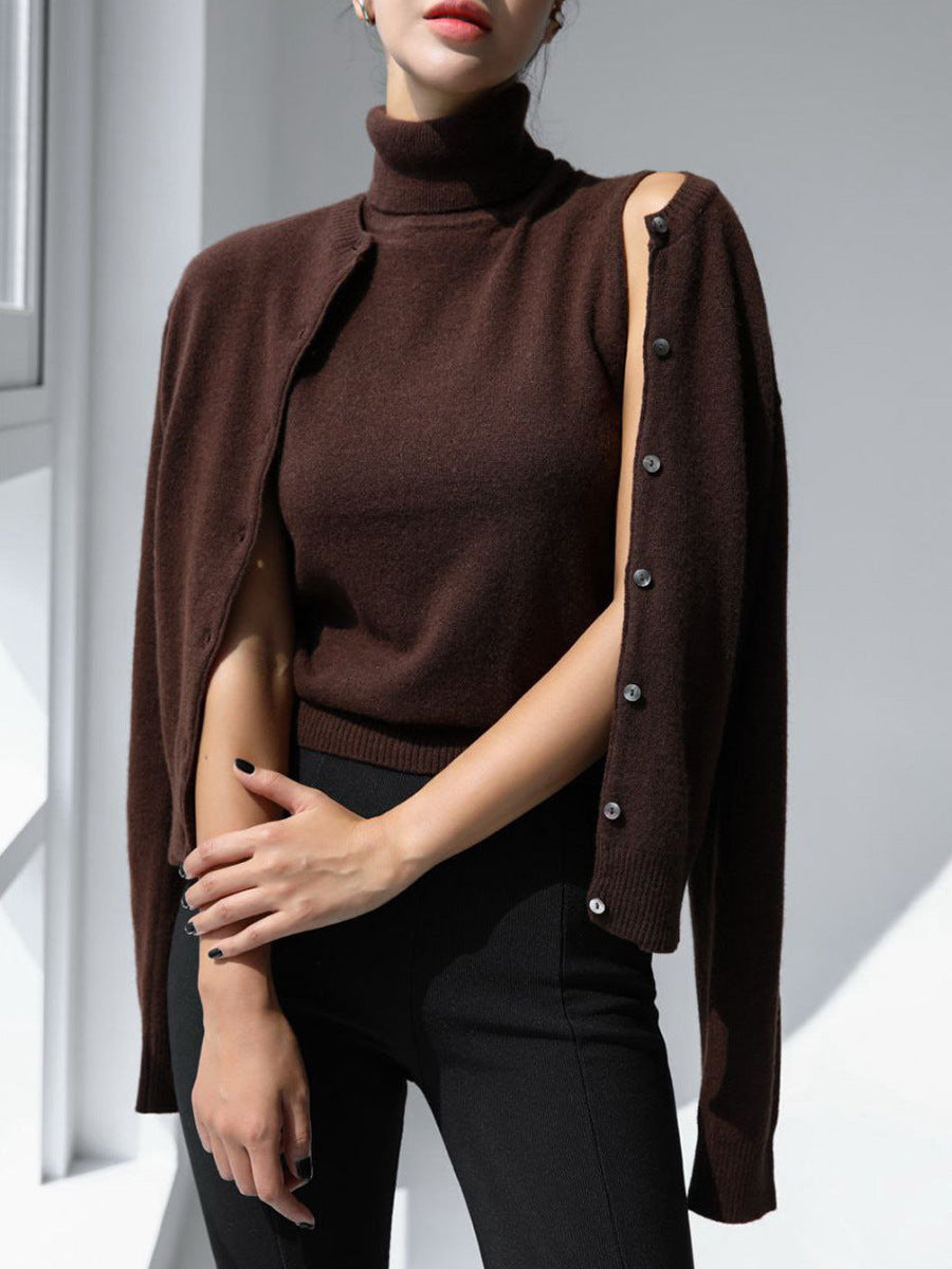 Madelief Mock Neck Knit Sweater Twinset