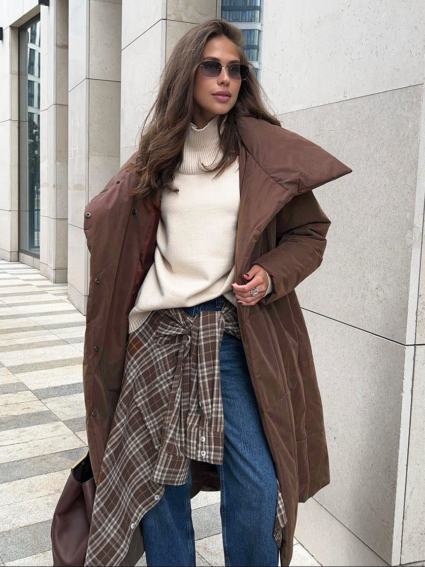 Tessaly Belted Shawl Collar Puffer Coat