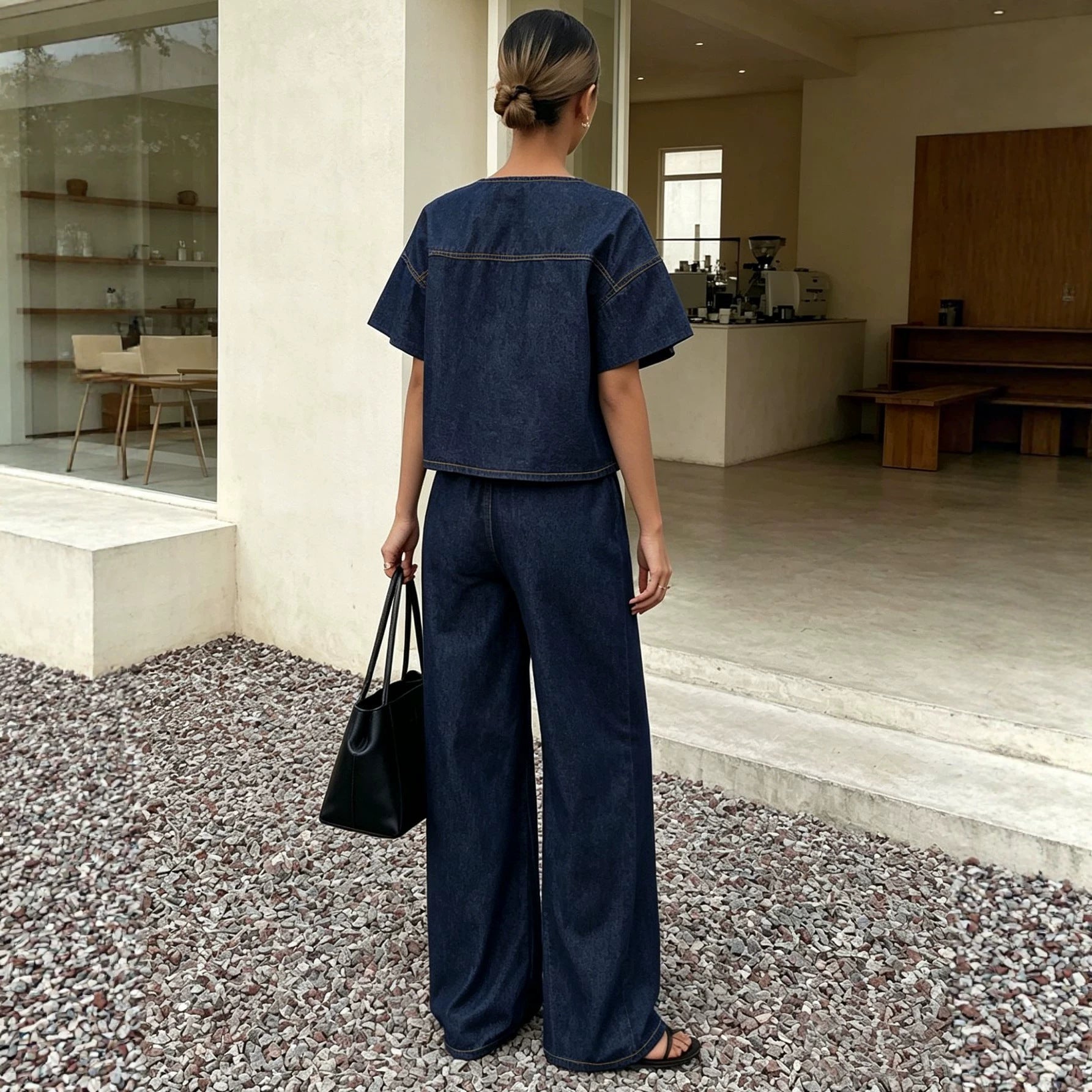 Maya Denim Two Piece Set
