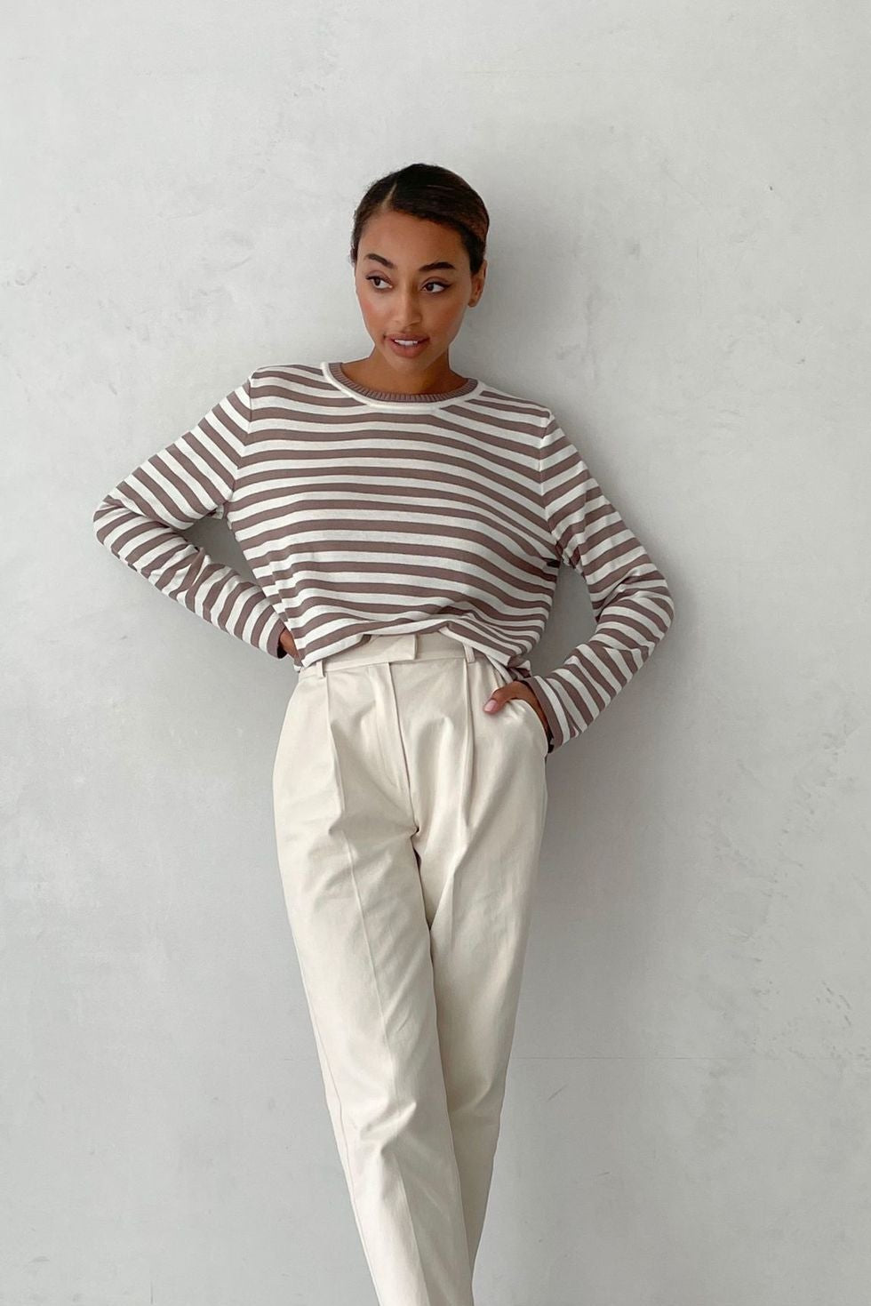 Harlow Striped Crew Neck Knit Sweater