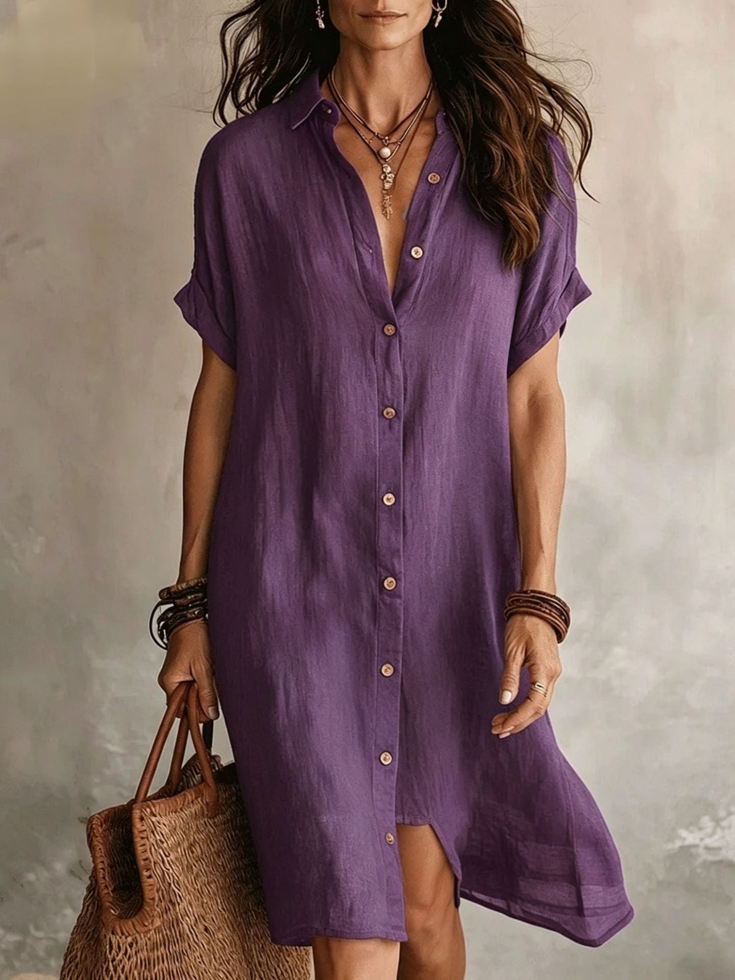 Arlene Linen Blend Shirt Dress