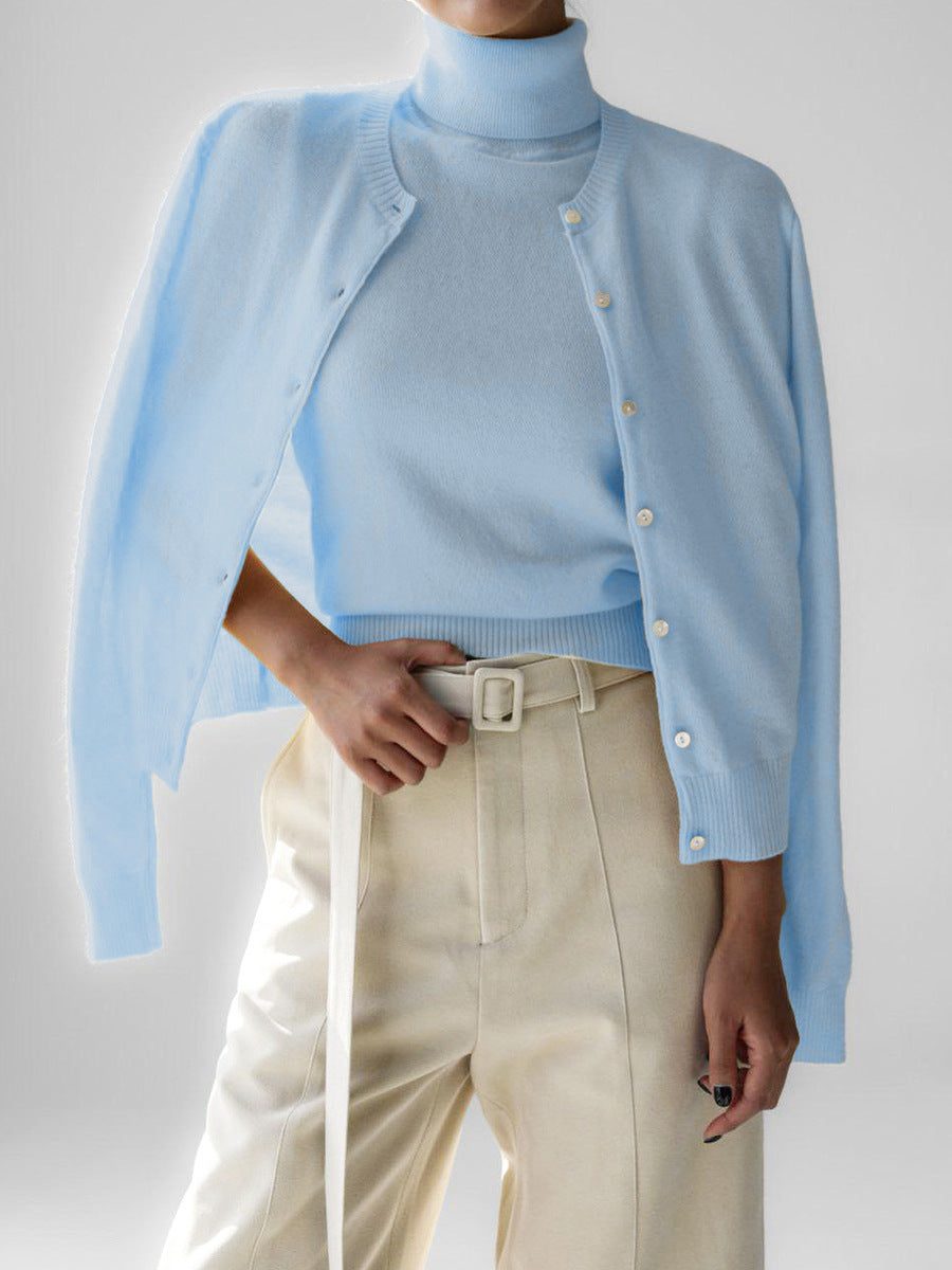 Madelief Mock Neck Knit Sweater Twinset