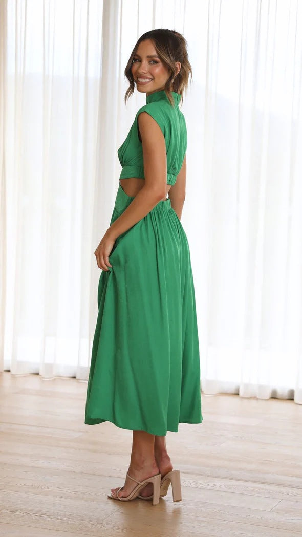 Valeria Elegant Cut-Out Midi Dress