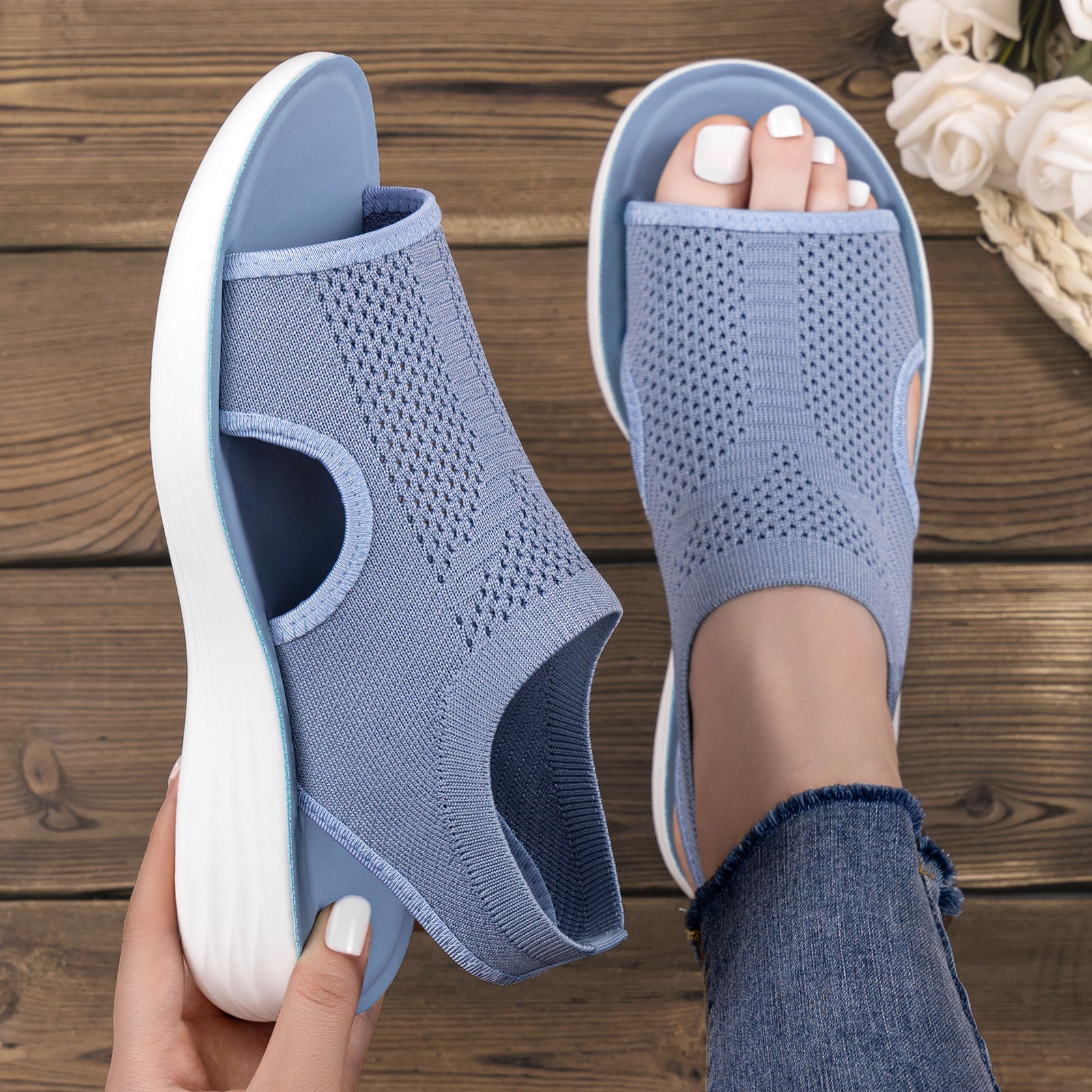 Monica Comfort Knit Sandals