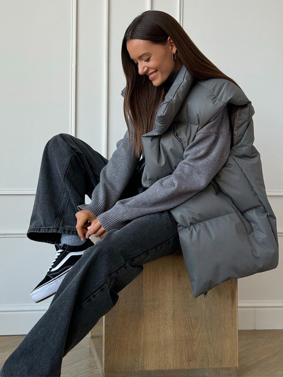 Pia Quilted Stand Collar Puffer Vest