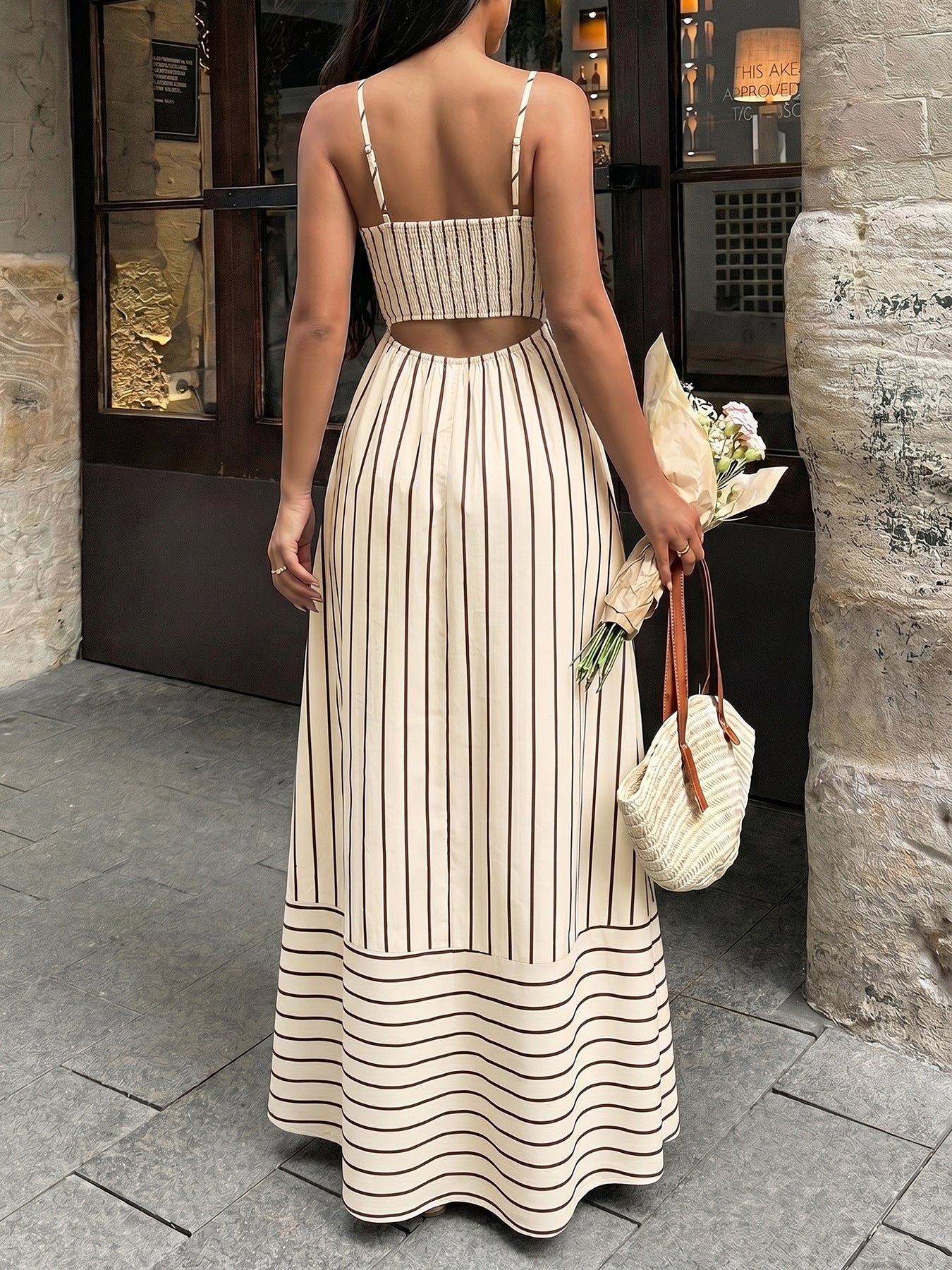 Helen Coastal Stripe Maxi Dress