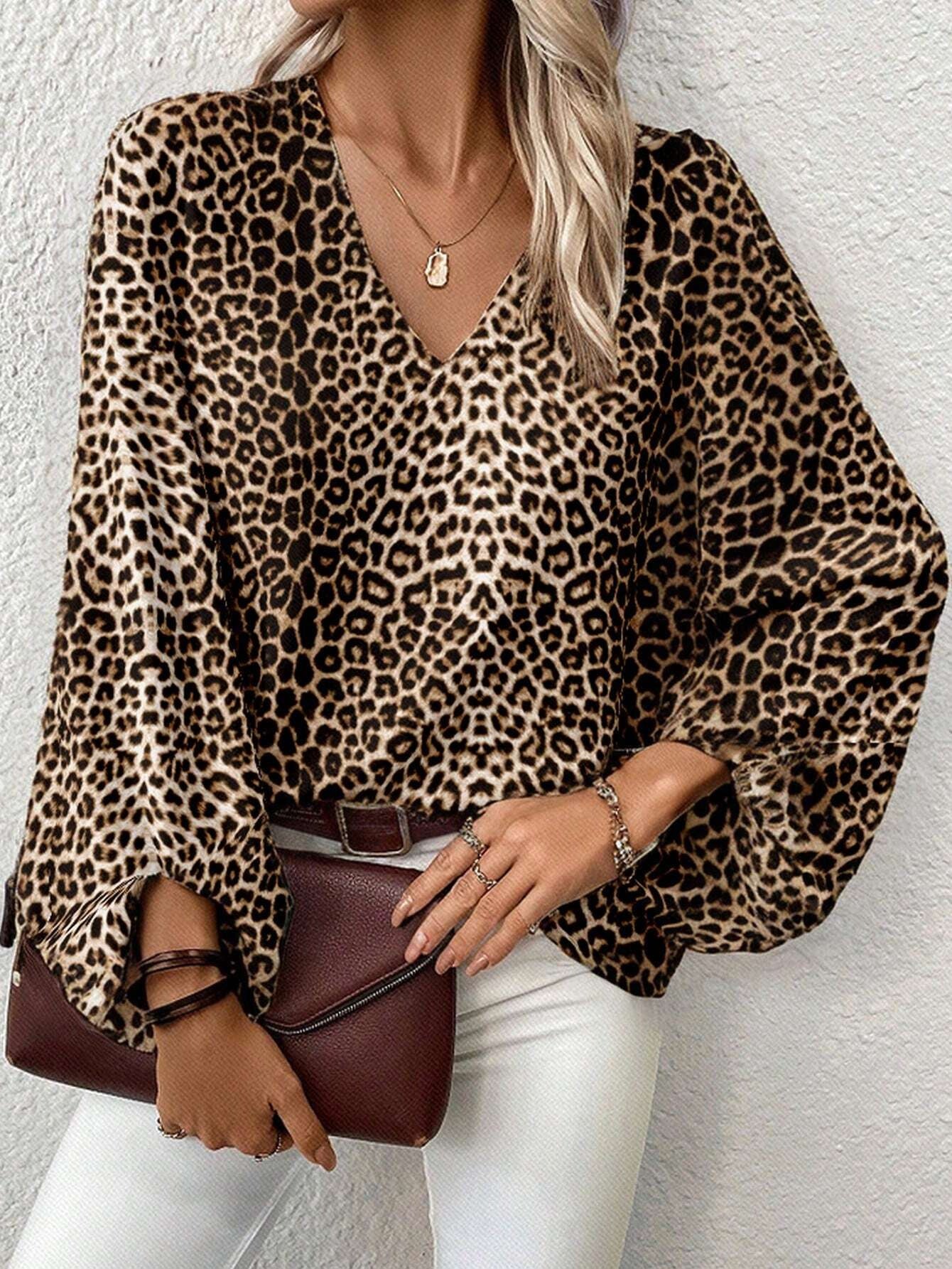 Audrey Leopard Flow Blouse