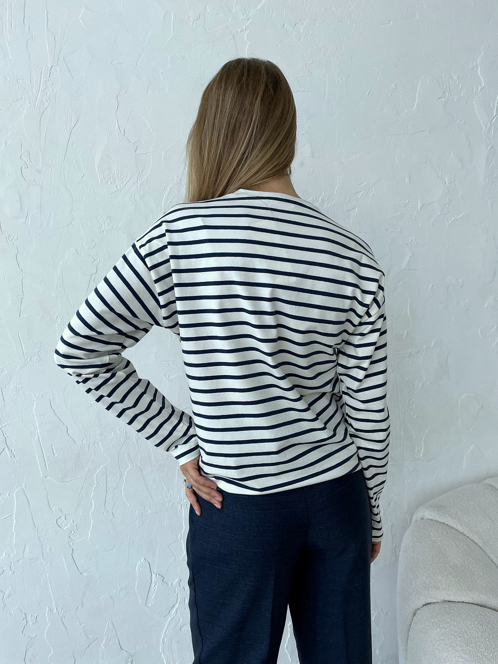 Demelza Striped Cotton Long Sleeve Tee