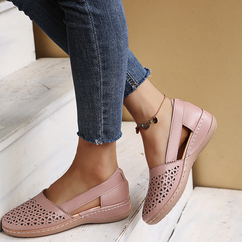 Wide Fit Bunion Shoes Cutout Slip-On Shoes