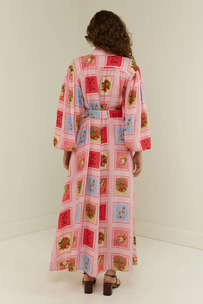 Rhoda Linen Floral Belted Shirt Dress