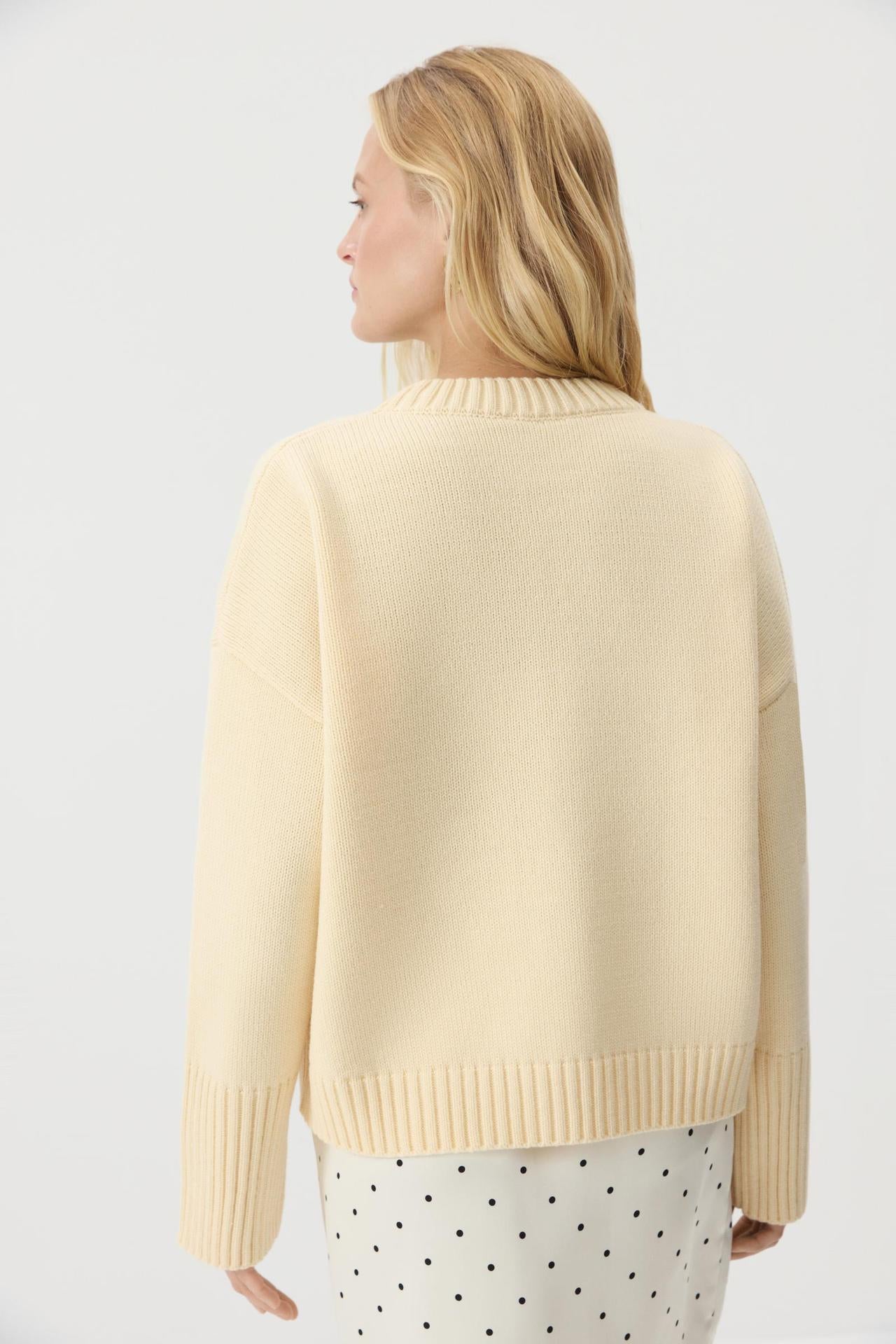 Margo & Main – cotton crew neck drop shoulder sweater, additional view 15, US women's sizes