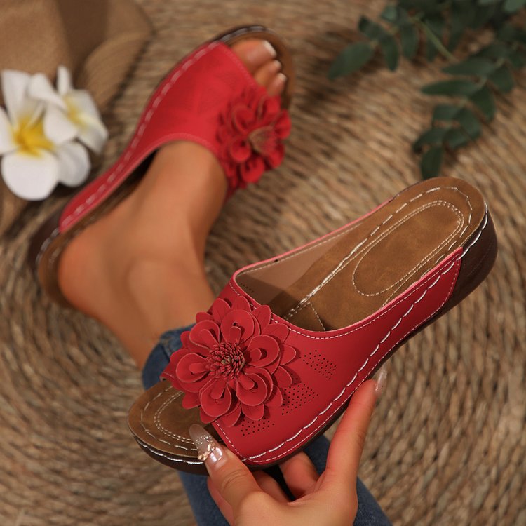 Autumn Floral Comfort Slide Sandals
