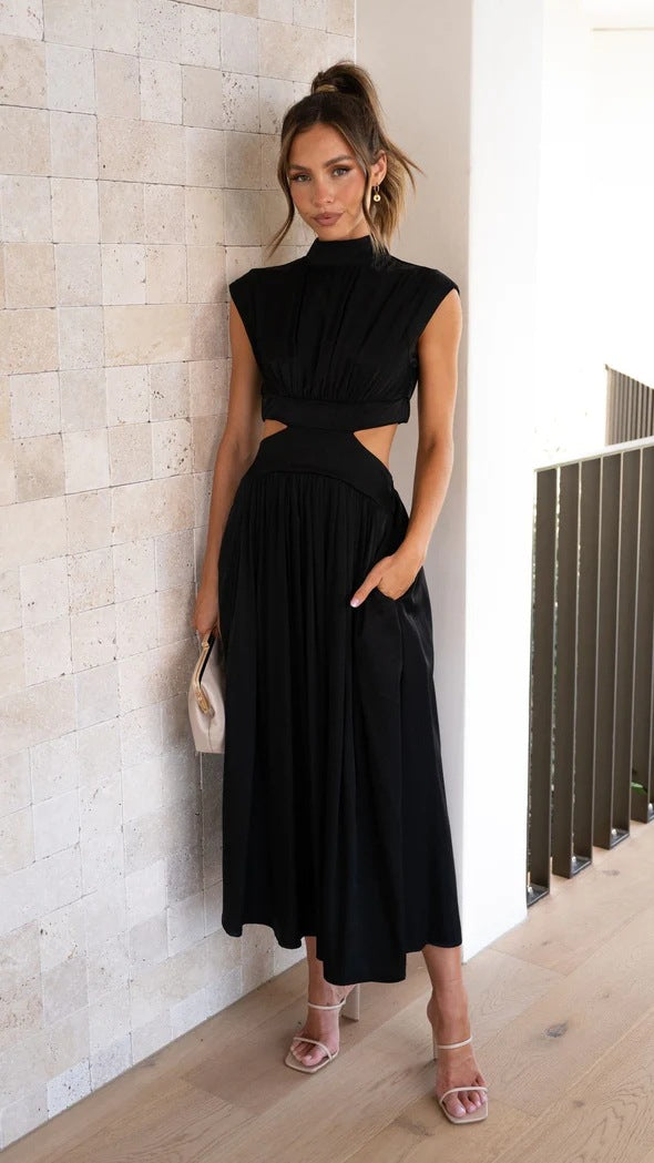 Valeria Elegant Cut-Out Midi Dress