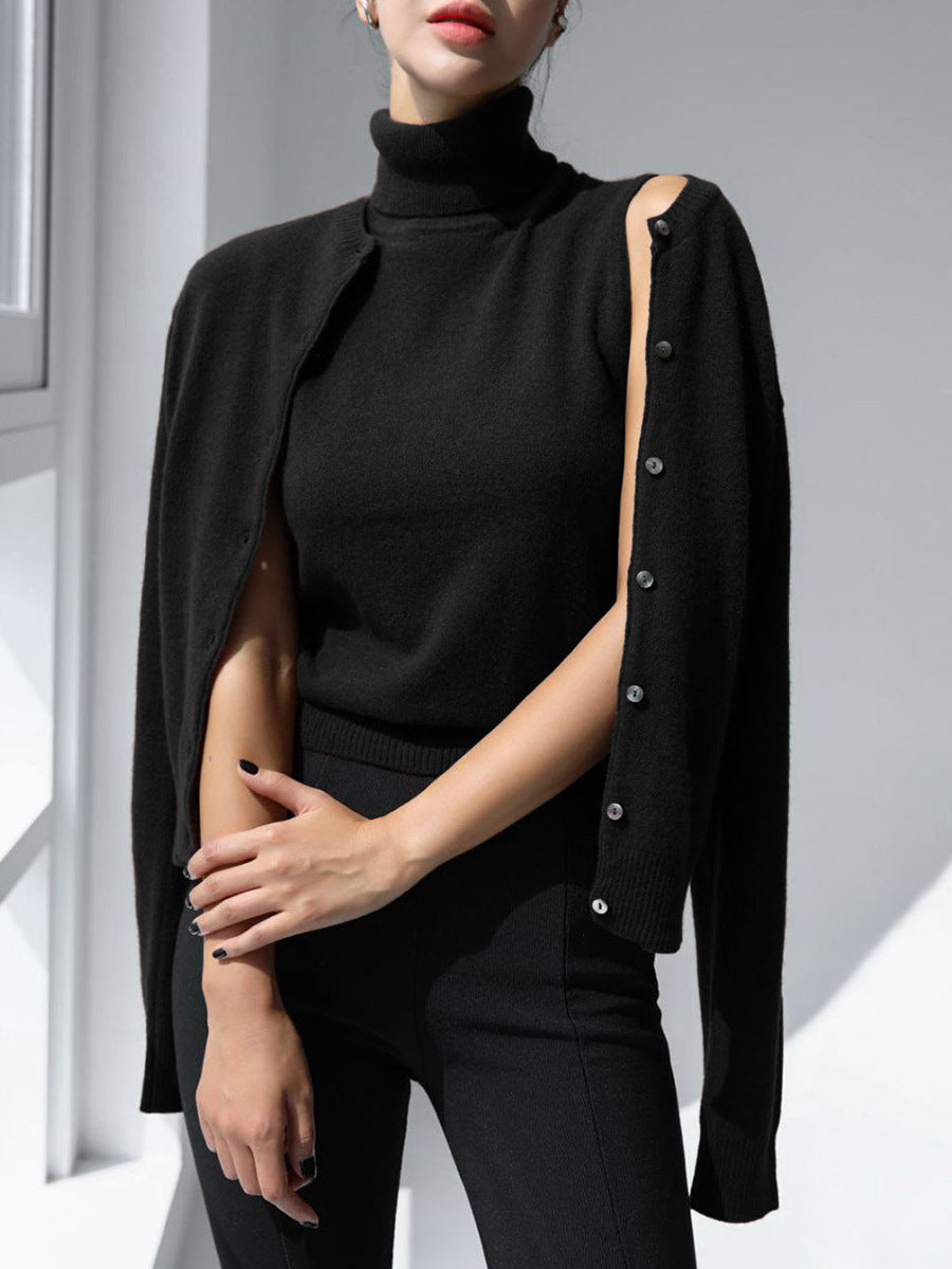 Madelief Mock Neck Knit Sweater Twinset