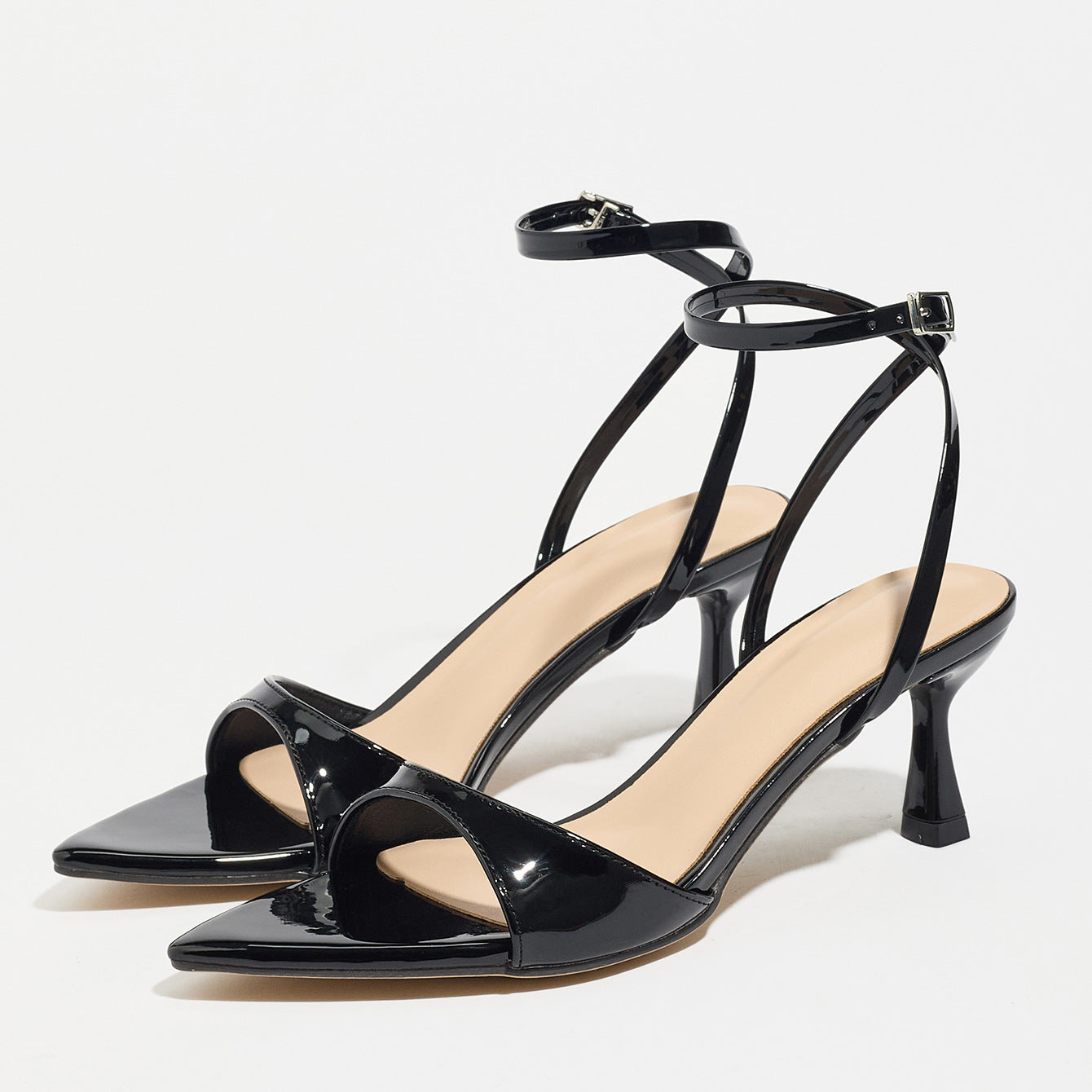 Senna Patent Strappy Kitten Heels