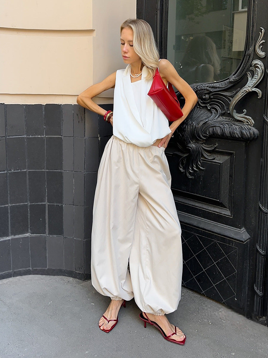 Geraldine Cotton Wide-Leg Balloon Pants
