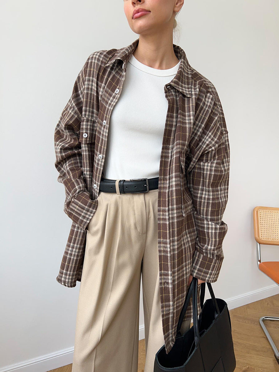 Raquel Oversized Plaid Flap Pocket Shacket
