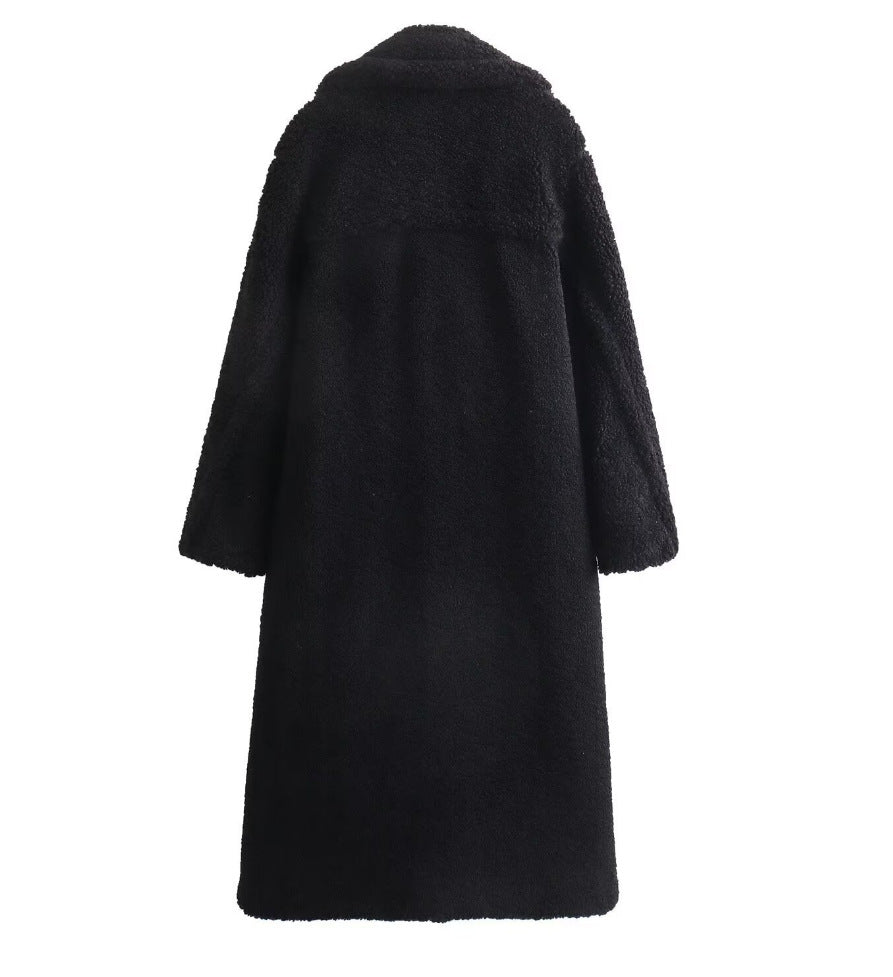 Tallulah Double-Breasted Long Teddy Coat