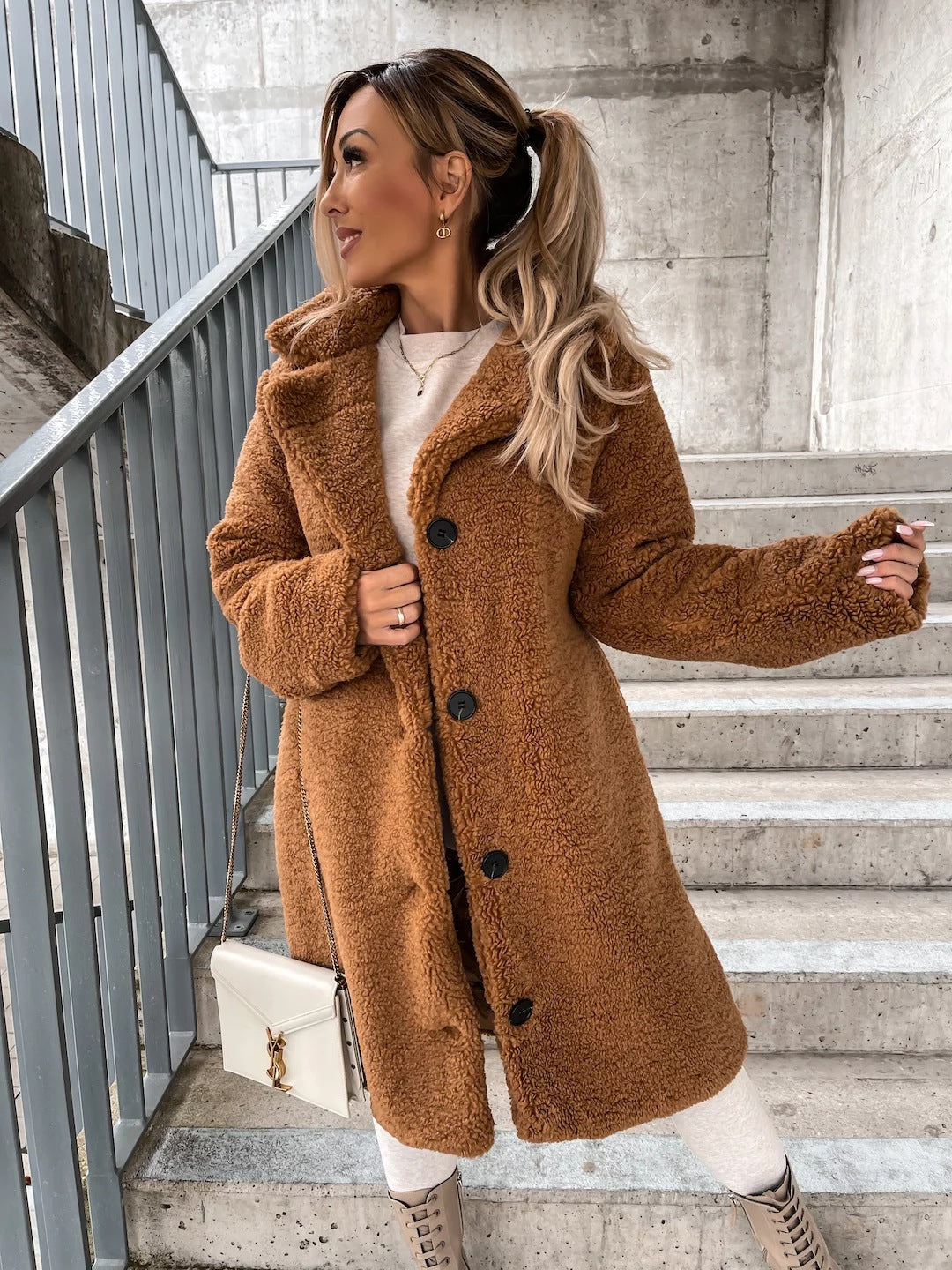 Alfreda Teddy Faux Fur Longline Coat