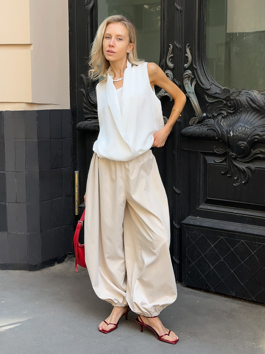 Geraldine Cotton Wide-Leg Balloon Pants