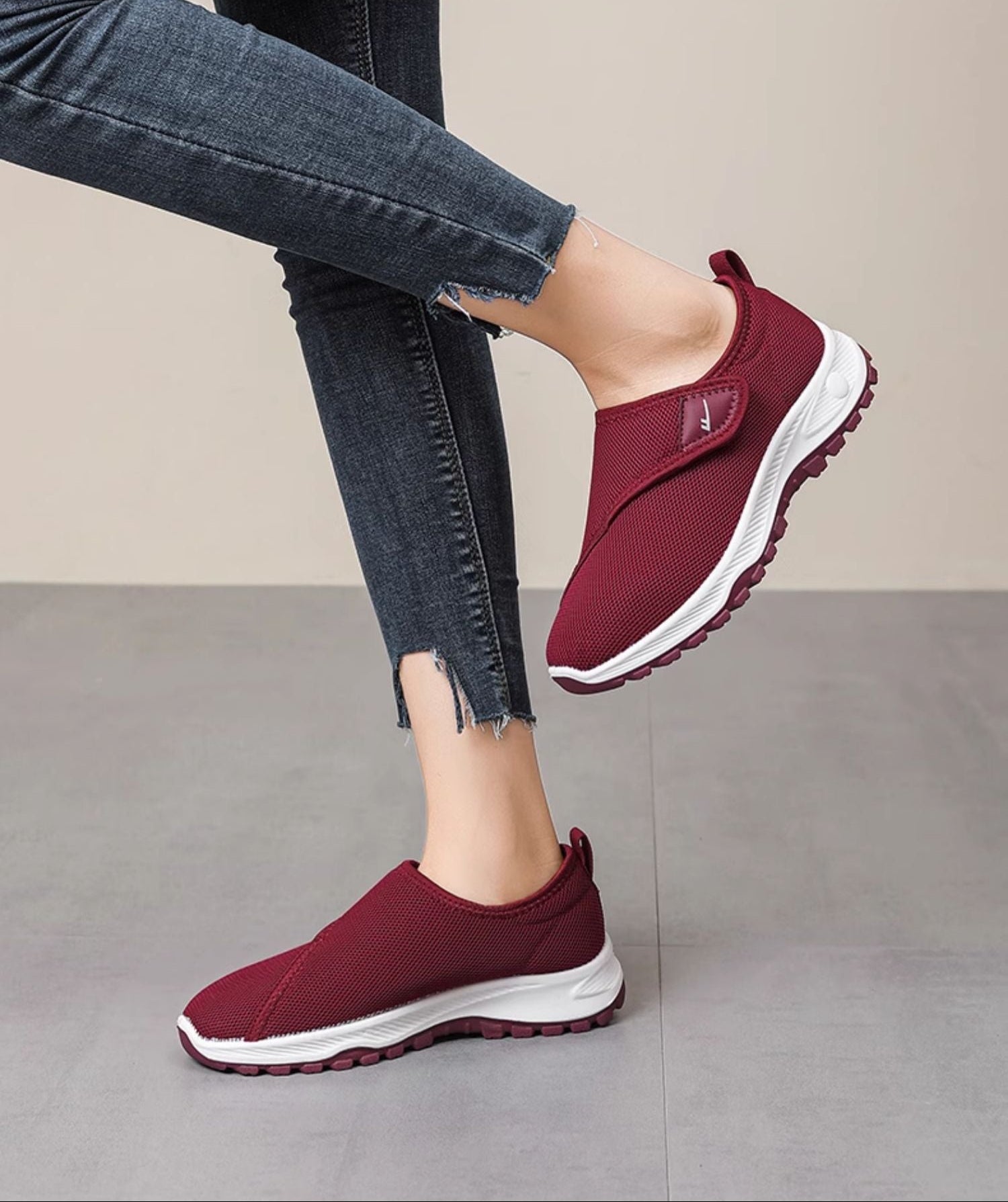 Margo & Main – wide-fit bunion slip-on walking shoes, styled view, US women's sizes