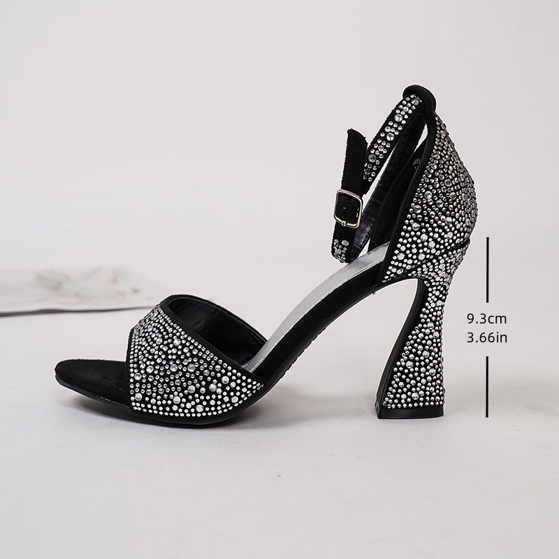 Victoria Rhinestone Ankle Strap Heels