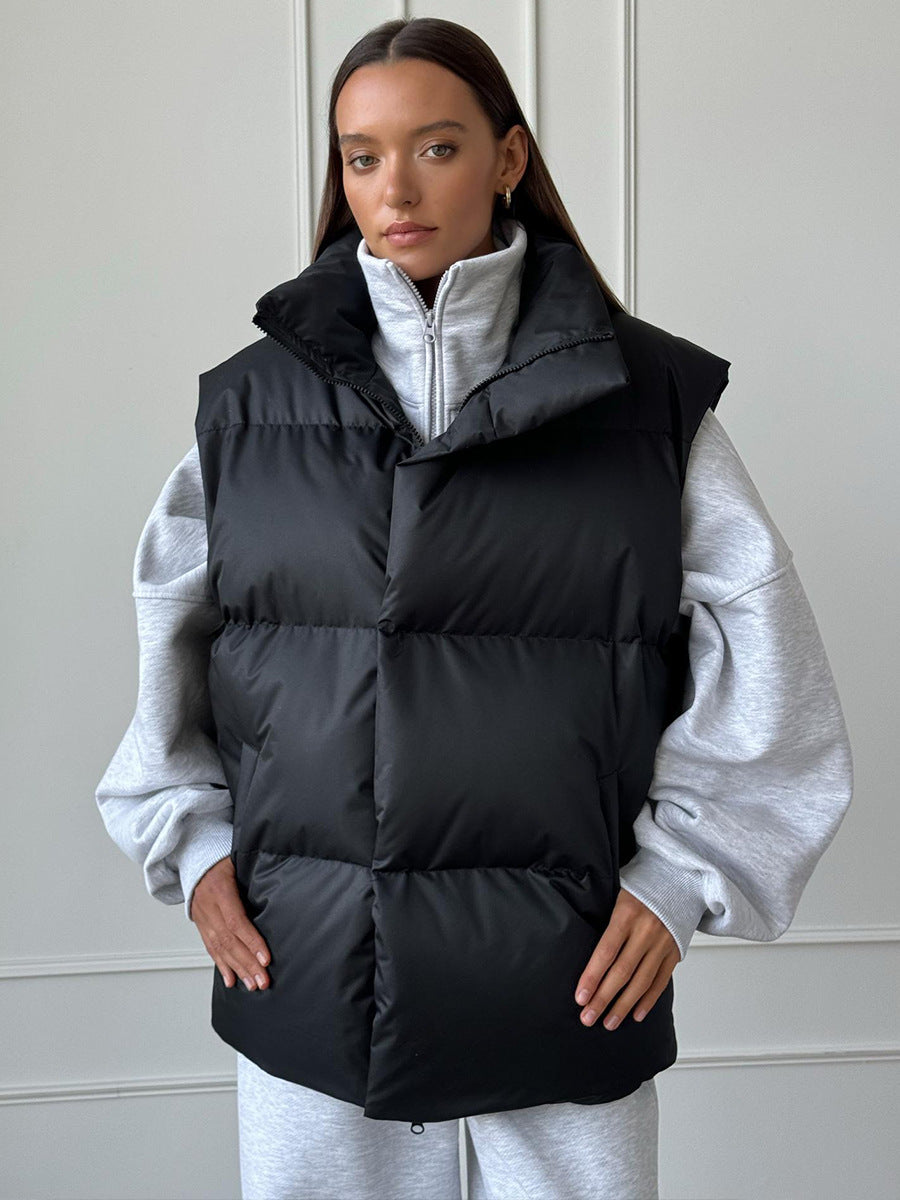 Pia Quilted Stand Collar Puffer Vest