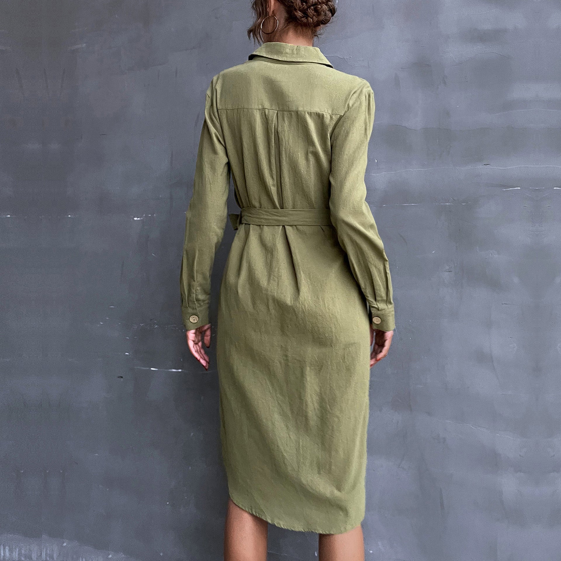 Caroline Cotton Button Shirt Dress