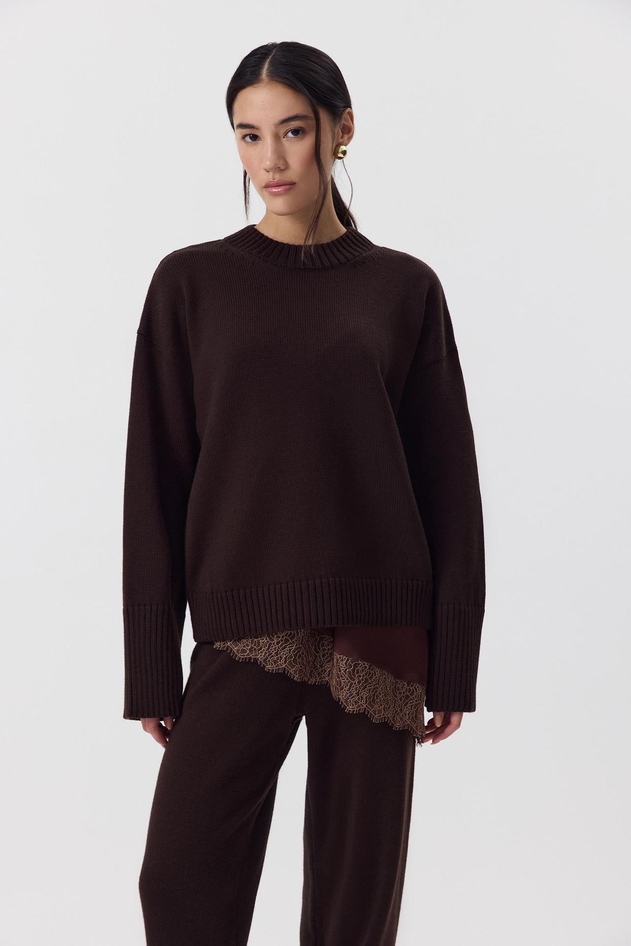 Margo & Main – cotton crew neck drop shoulder sweater, additional view 23, US women's sizes