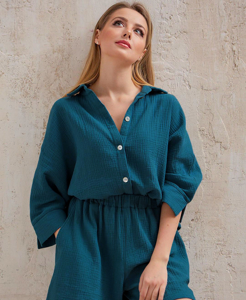 Linna Lightweight Cotton Shirt & Shorts Set