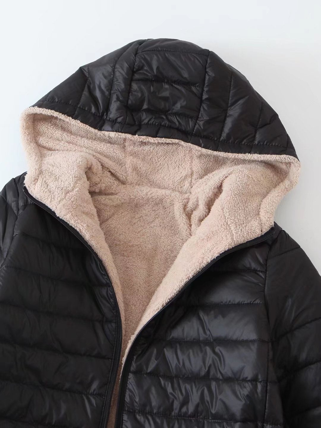 Capucine Fleece-Lined Hooded Quilted Jacket