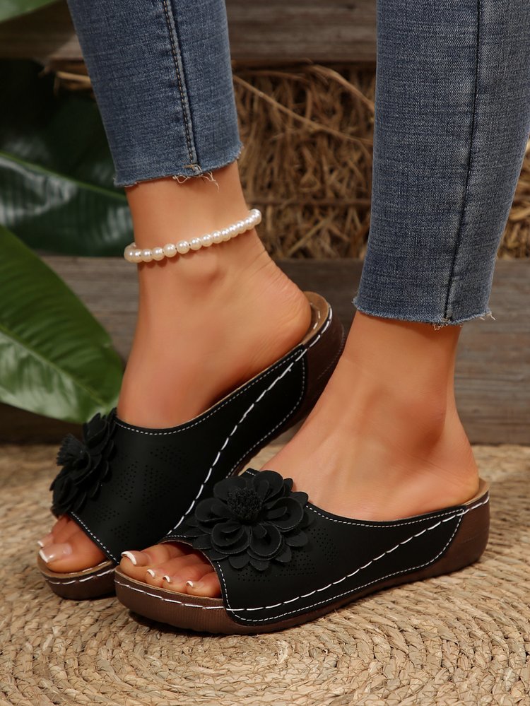 Autumn Floral Comfort Slide Sandals