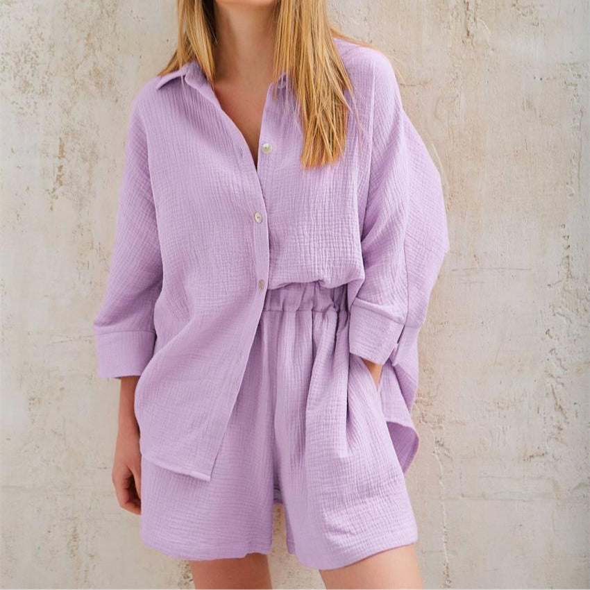 Linna Lightweight Cotton Shirt & Shorts Set