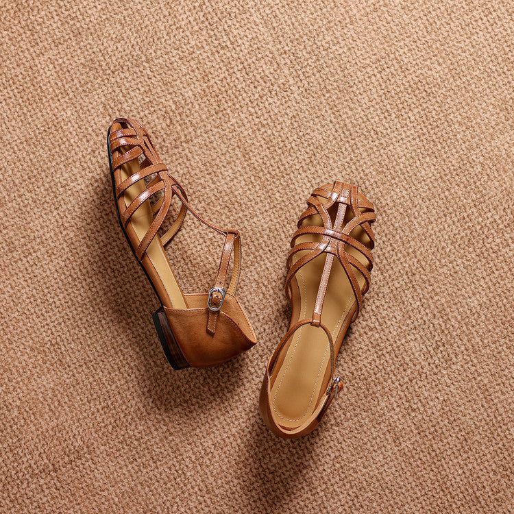 Camille Woven Ankle Strap Flats