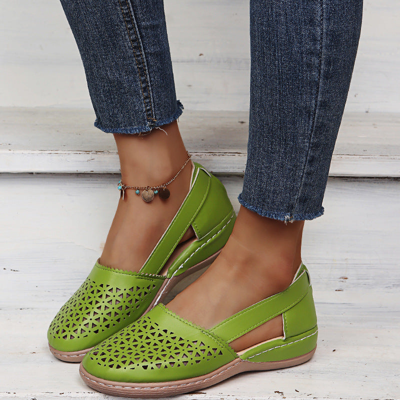 Wide Fit Bunion Shoes Cutout Slip-On Shoes