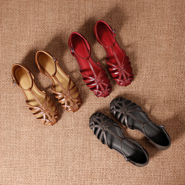 Camille Woven Ankle Strap Flats