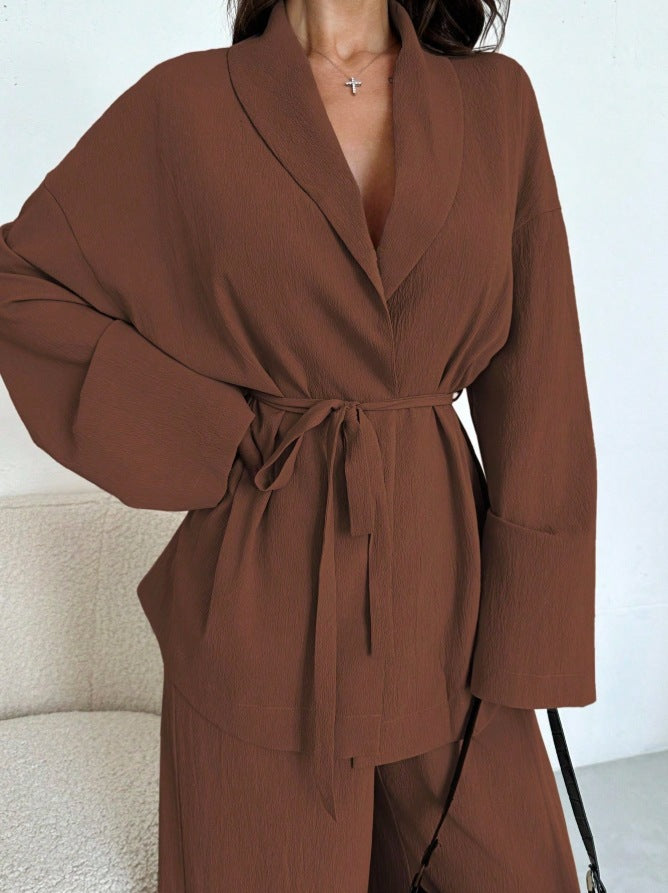 Yara Belted Wide Leg Two Piece Set