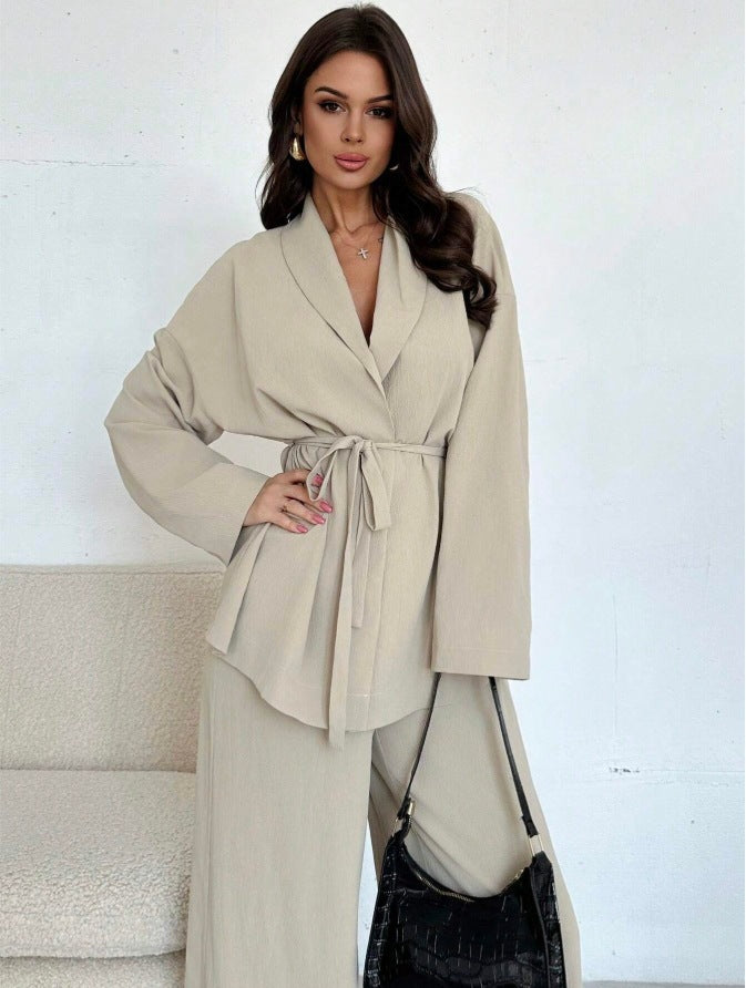 Yara Belted Wide Leg Two Piece Set