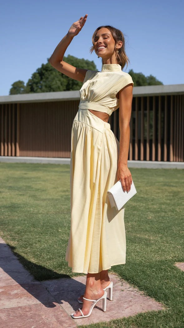 Valeria Elegant Cut-Out Midi Dress