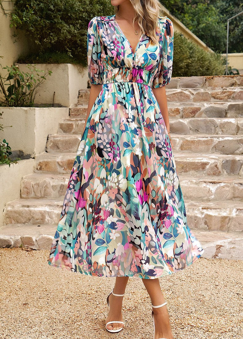 Elena Flowy Floral Midi Dress