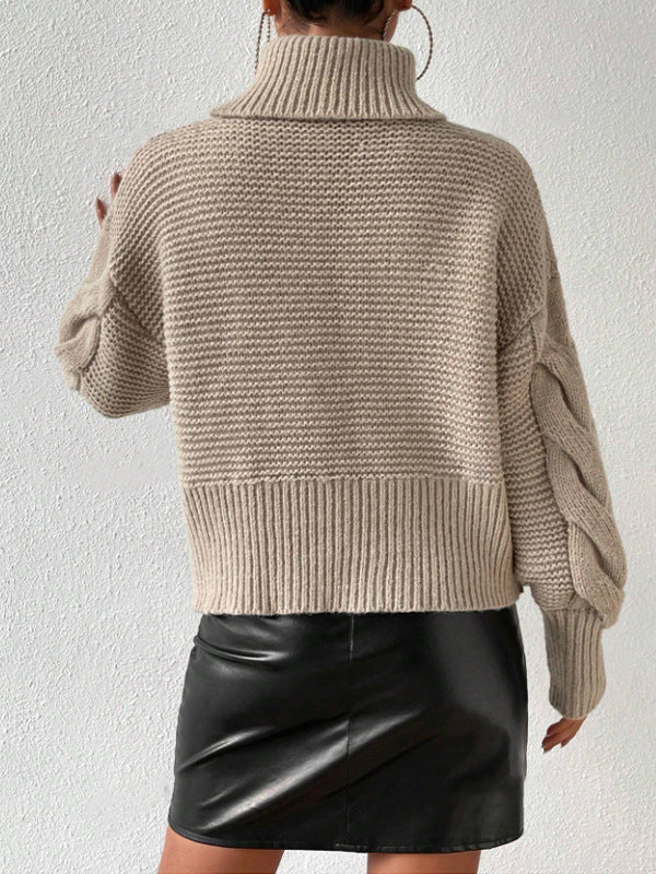 Yvette Chunky Cable Knit Turtleneck Sweater