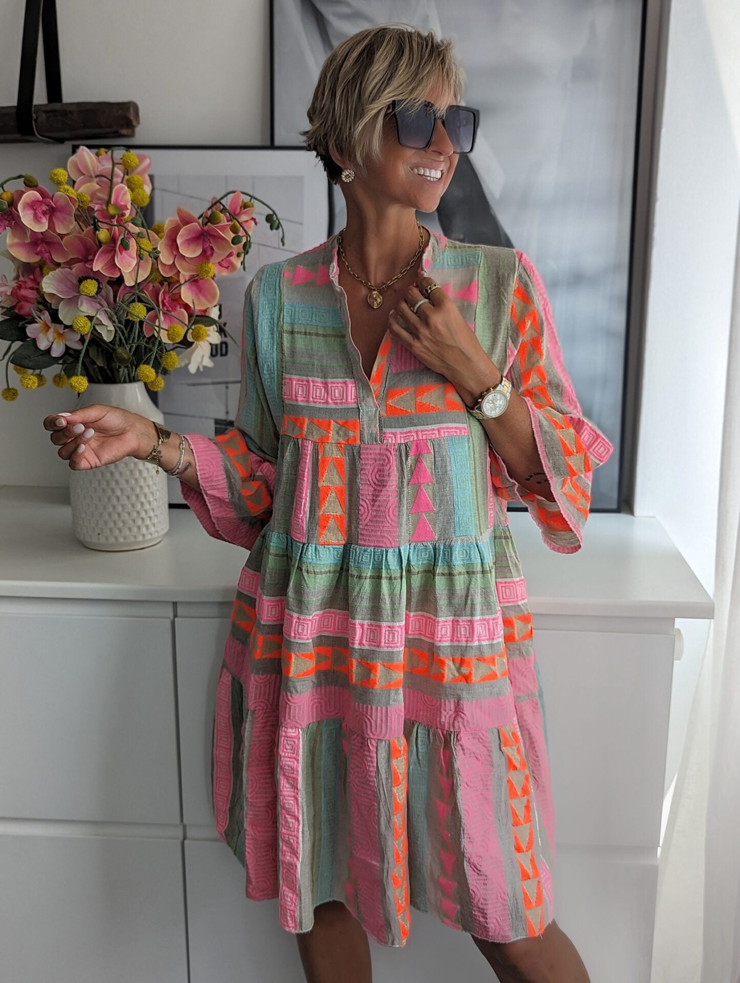 Liora Relaxed Printed Mini Dress